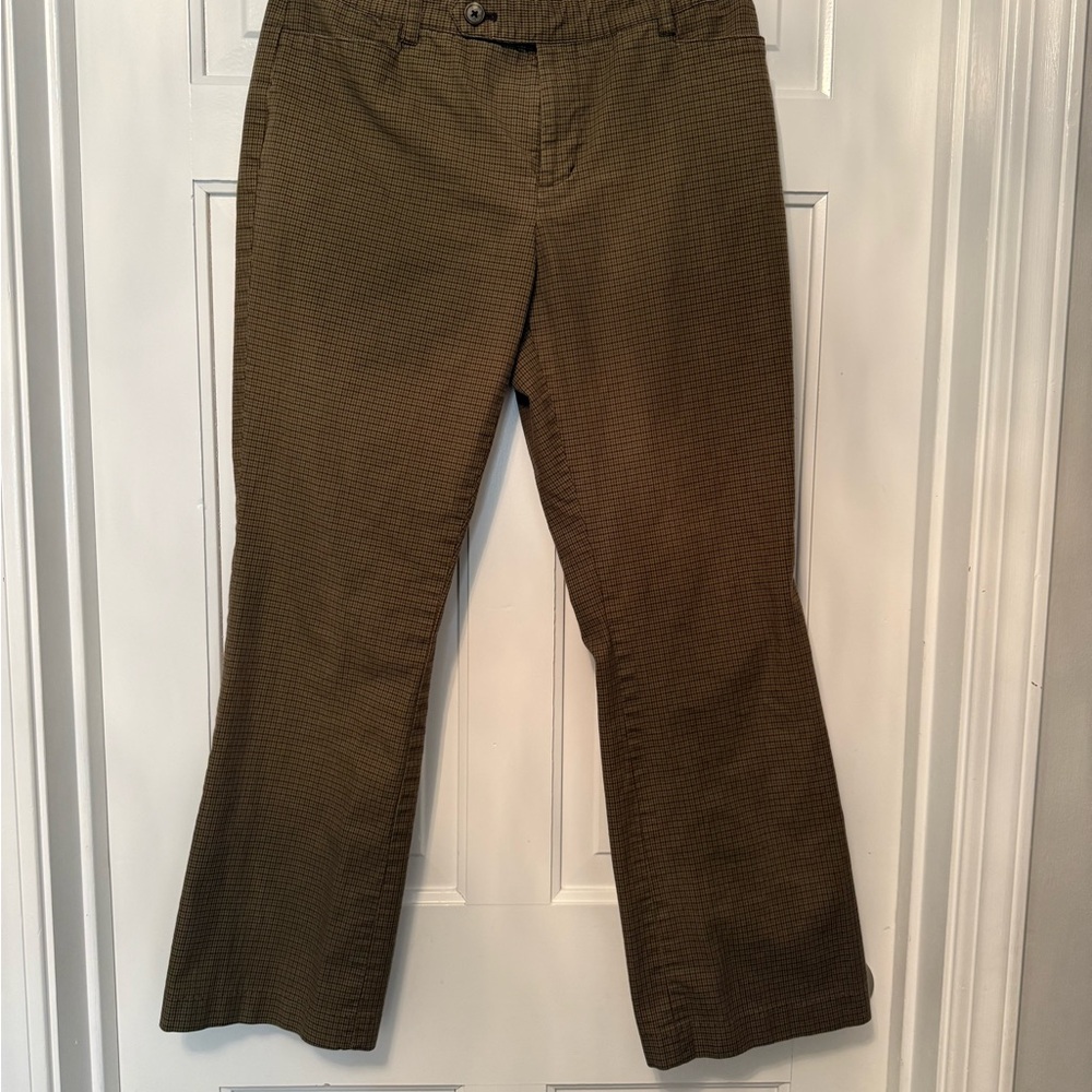 Lauren Ralph Lauren Petite Adele Pants Brown Plaid 8P Stretch Work Office